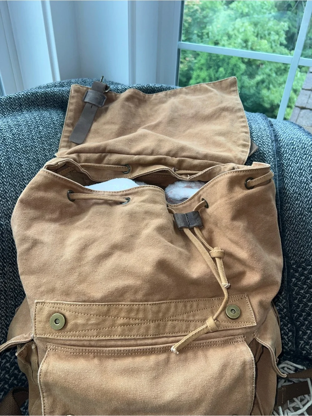 Vintage desertwolf Canvas Backpack in Tan - Casual Men’s Daypack